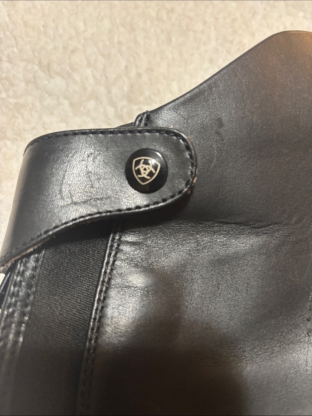 ARIAT Kendron  unisex Black Leather Half Chaps with Rear Zipper size medium - Picture 5 of 5